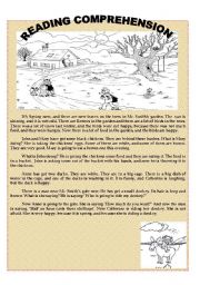 English Worksheet: READING COMPREHENSION