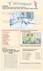 English Worksheet: THE BATHROOM