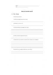 English worksheet: Hove you seen this movie?