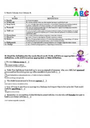 English Worksheet: ADVANCED VOCABULARY QUIZ