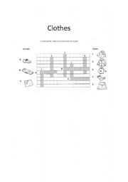 English worksheet: clothes puzzle