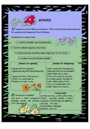 English Worksheet: Speaking and writing about School