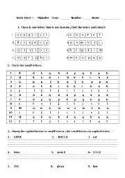 English worksheet: alphabet