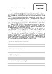 English Worksheet: Reading Comprehension + Genitive Case