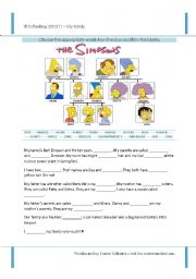 English Worksheet: My Family - Simpsons