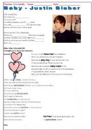 Justin Bieber - fully editable + key my pre-teen and teen students loved it