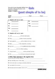 English Worksheet: quiz past simple 