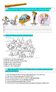 English Worksheet: Past Continuous