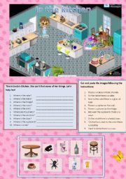 English Worksheet: In the Kitchen