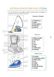 English Worksheet: Electrical Appliances