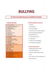 English Worksheet: Bullying