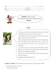 English Worksheet: daily routine