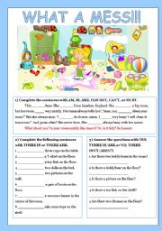 English Worksheet: what a mess!