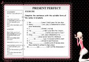 English Worksheet: PRESENT PERFECT - for the beginners TENSES PART 6