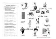 English Worksheet: Knick Knack Paddy Whack