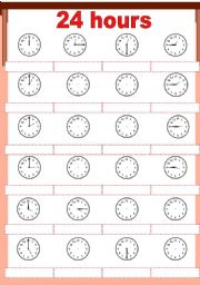 English Worksheet: 24 hours