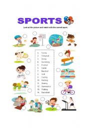 English Worksheet: Sports