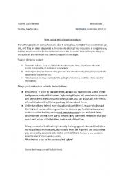 English Worksheet: disruptive students