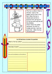 English Worksheet: Toys