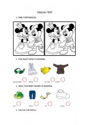 English Worksheet: ENGLISH TEST FOR CHILDREN
