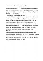 English Worksheet: the song