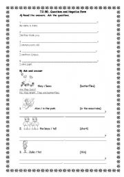 English worksheet: To be