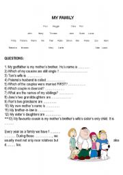 English Worksheet: FAMILY TREE 