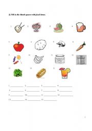 English worksheet: Food items