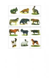 English Worksheet: Animals Bingo