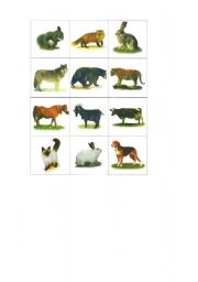 English worksheet: Animals Bingo