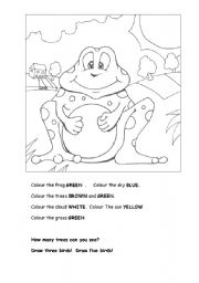 English Worksheet: Colour the frog