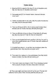 English Worksheet: Problem solving