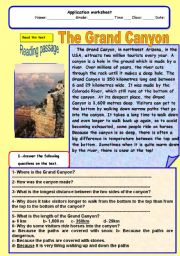 English Worksheet: The grand canyon