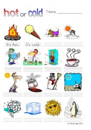 Hot or Cold?: worksheets and flash cards part 1 of 2 (5 pages)