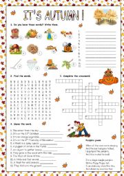 English Worksheet: ITS AUTUMN!