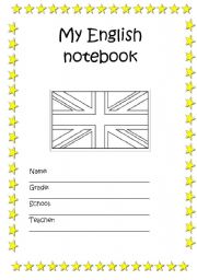 English Worksheet: My English notebook (cover)