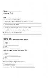 English Worksheet: Grammar Test
