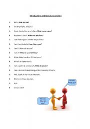English worksheet: Introductions/to be/States of being