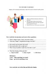 English Worksheet: True Confessions of a Shopaholic documentary