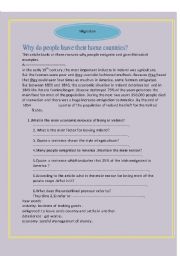 English Worksheet: Migration