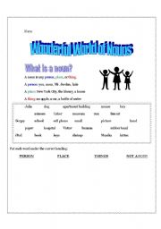 English worksheet: Wonderful World of Nouns