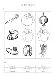 English Worksheet: Vegetables