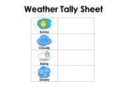 English worksheet: Weather Tally Sheet