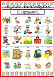 English Worksheet: KID WORDS( Vocabulary)