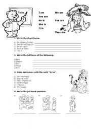 English Worksheet: to be 