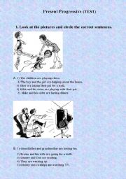 English Worksheet: Present progressive (Test)