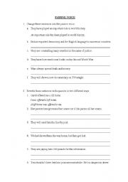 English Worksheet: Passive voice