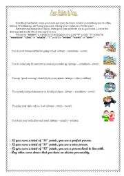 English worksheet: your habits & you