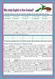 English Worksheet: A TOUR AROUND ENGLISH SPEAKING COUNTRIES - NEW ZEALAND