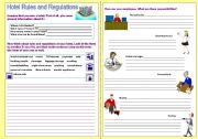 English Worksheet: Hotel Rules and Regulations (modals)